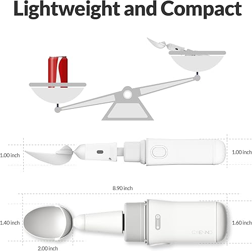 Miniatura 9 de GYENNO Utensilios adaptativos para temblor de manos, juego de cuchara y tenedor Parkinson ligero con soporte de temblor en tiempo real, utensilios