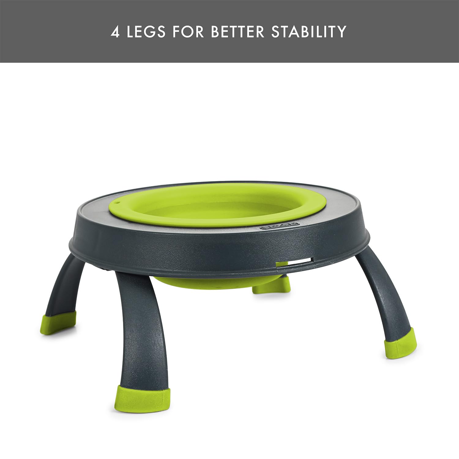 Dexas Popware for Pets Futterspender für Haustiere, erhöht, groß, Grau/Grün