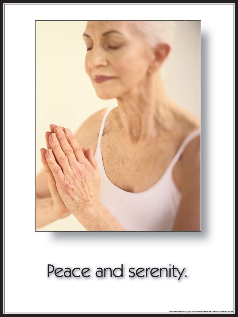 Fitnus Chart Series Peace & Serenity 18" X 24" Laminated Yoga Inspirational Poster