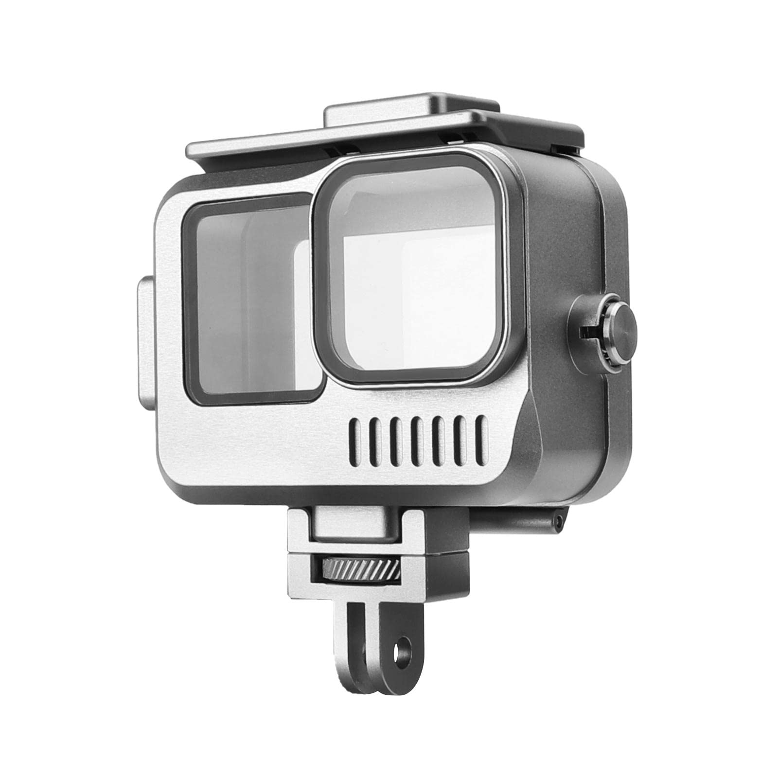 DAGIJIRD Custodia impermeabile con telaio in metallo per action camera con adattatore per GoPro 11/10/9, colore: Nero