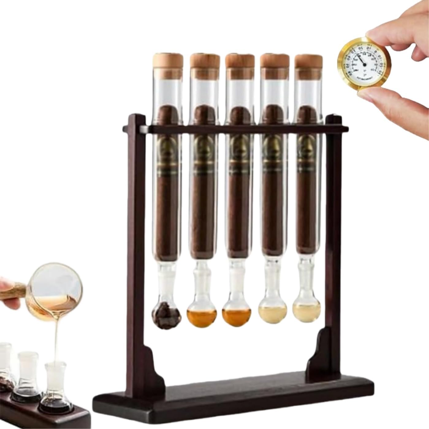 Humidificador con inyector de sabor a cigarro para exhibición de puros en casa