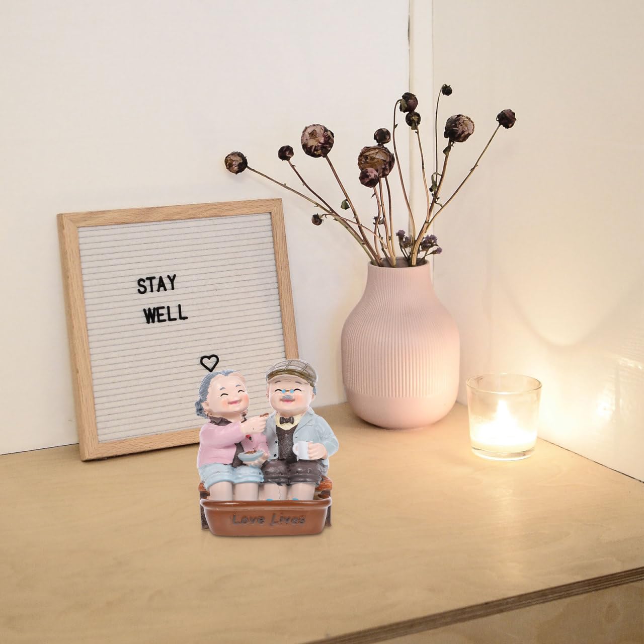Homoyoyo Figurine di Coppia di Anziani in Resina Marito Figure Torta Topper Anziani Modello In Miniatura Il Nonno E Nonna Decorazione Torta Creativo Ornamento Casa Mini Ornamento