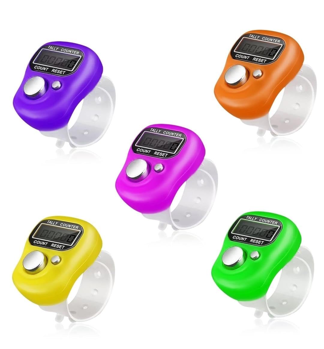 Digital Finger Tally Counter Ring with LCD Display, Brown, ABS Plastic and Metal, Count and Reset Buttons (Pack of 5)-image-48