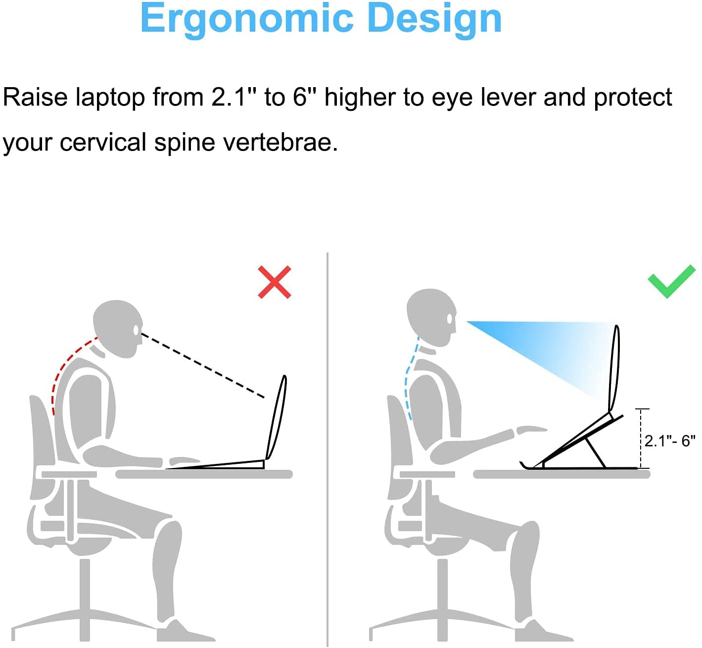 Dyzi Compact Foldable Portable Ventilated Aluminium Laptop Tablet Stand Holder - Fone Central