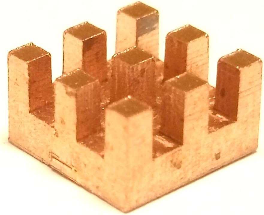 Easycargo 10 pieces 7mm Copper Heatsink Kit 7x7x4mm + 3M 8810 thermal conductive adhesive tape, mini small cooler Heat Sink for cooling VRM GPU Stepper Driver MOSFET Regulators 7mmx7mmx4mm