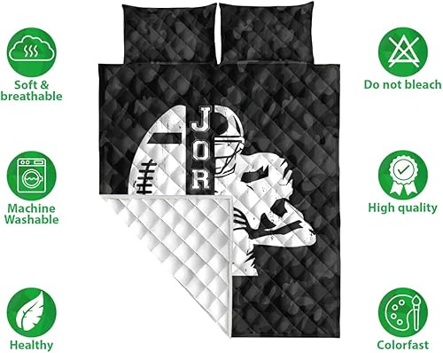 Miniatura 2 de OhaPrints Regalo personalizado de jugador de fútbol con efecto camuflaje para los amantes de los fanáticos, manta y fundas de almohada, juego de