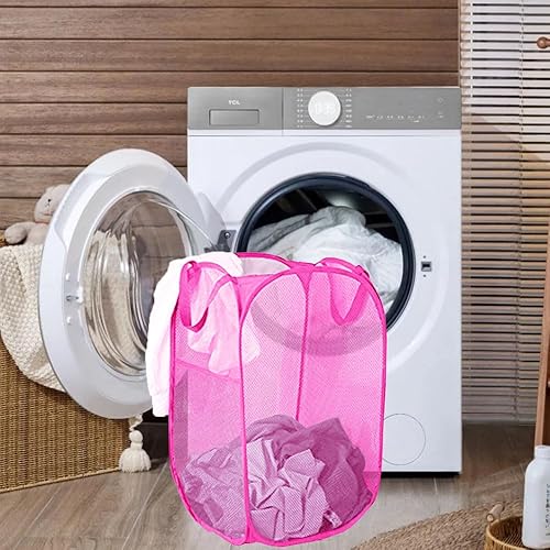 Miniatura 3 de Buenod Cesta de lavandería desplegable, cesta portátil de malla para lavandería, contenedor de almacenamiento de ropa plegable para dormitorio,
