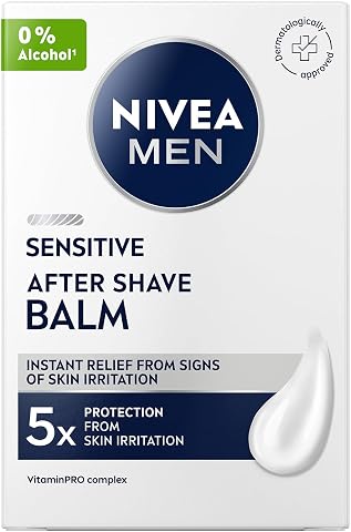 NIVEA MEN Erkek HassasTıraş Sonrası Balsam Hassas 100 ml,E Vitamini,ProVitamin B5,Alkolsüz Formül,Hassas Ciltler için Rahatlatıcı Tıraş Sonrası Bakım