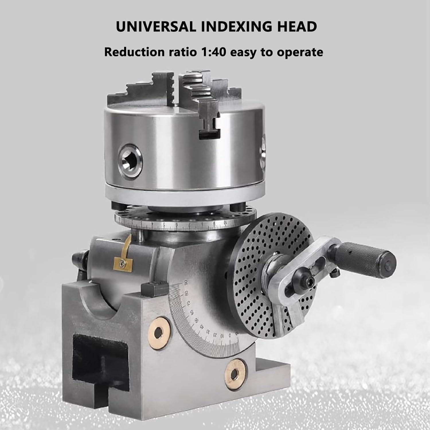 "4" 5" 6" Universal Milling Head Set - Precision Semi Universal Dividing Head with 3 Indexing Plates, Tailstock & 3 Jaw Chuck for Enhanced Milling, Grinding & Drilling Efficiency"