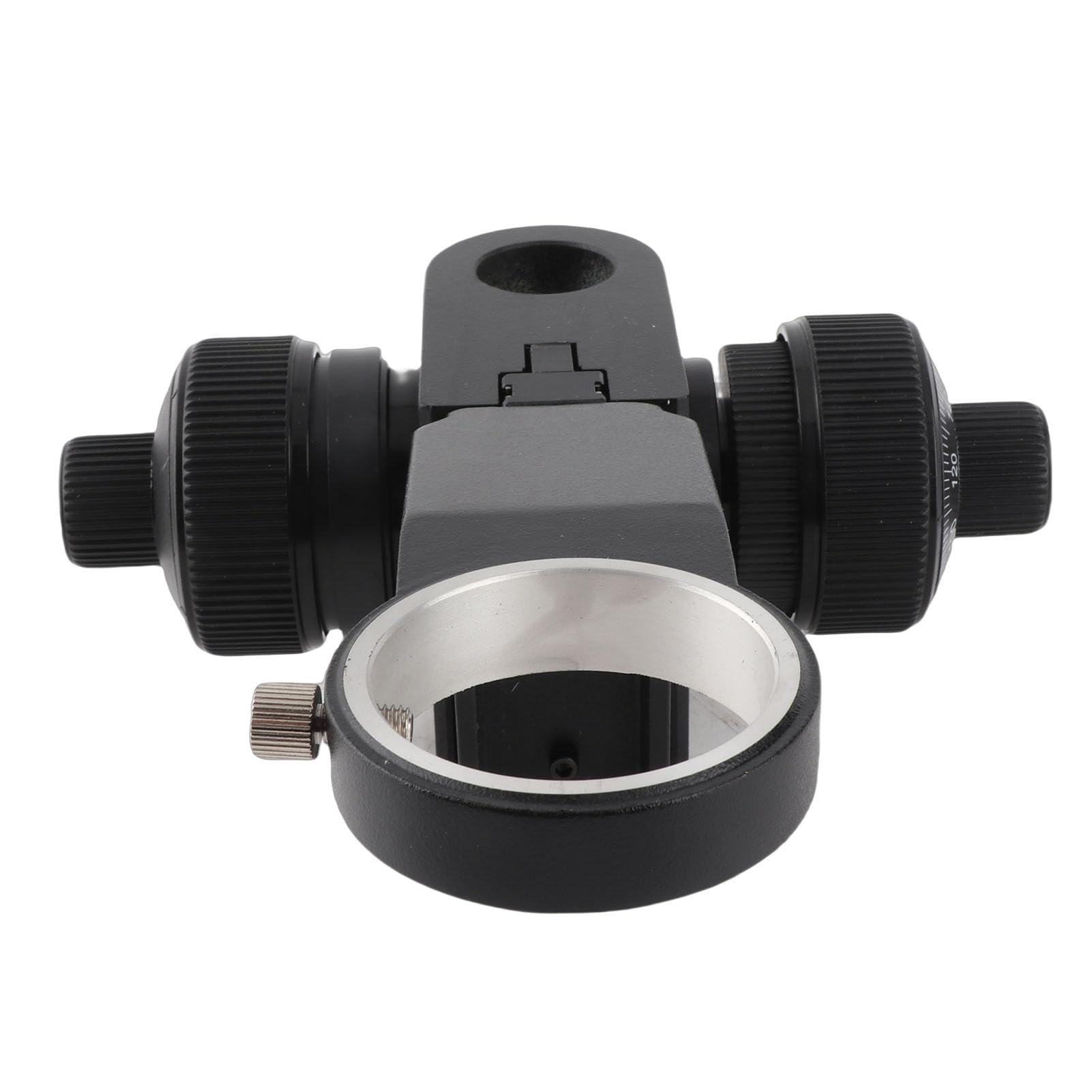 Soporte de Lente de Microscopio Metálico Soporte de Ajuste Fino de Alta Precisión con Rodamiento de Bolas Adecuado para Microscopio Estereoscópico de Zoom