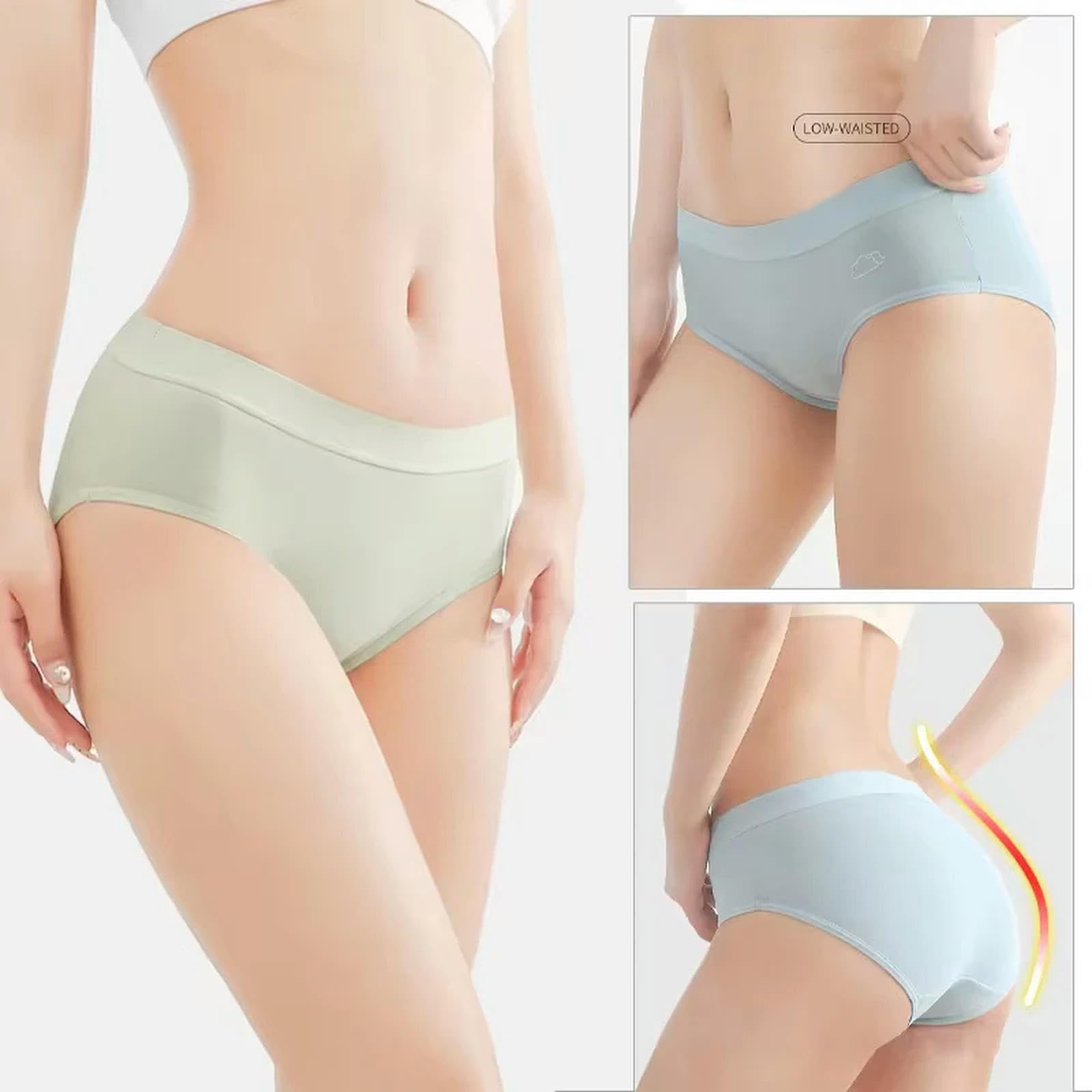 Mutande Donna Cotone 5 Pezzi Mutandine di Cotone per Donne Slip Sexy A Basso Ascesa Femminile Mutandine Biancheria Bianche-Stile 2-XL