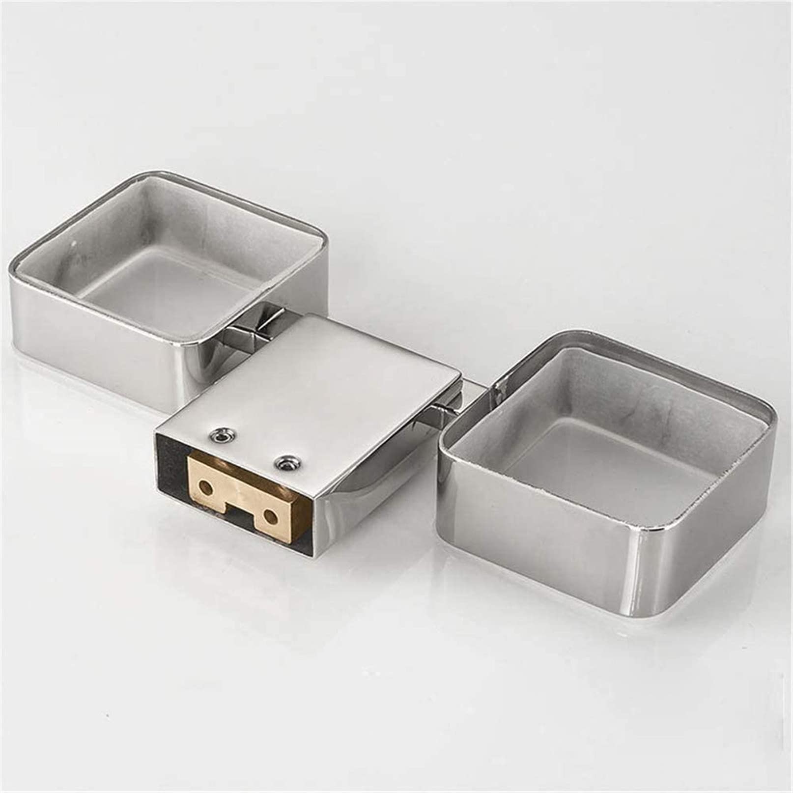 Juego de soportes para cepillos de dientes de acero inoxidable con doble portavasos y vaso cuadrado de cristal, accesorios de baño plateados hechos de acero inoxidable 304