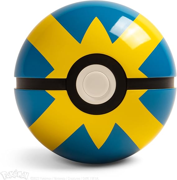 The Wand Company Original Poké Ball Authentic Replica - Realistic, Electronic, Die-Cast Authentic Replica with Display Case Light Features. Officially Licensed by Pokémon (Quick Ball)
