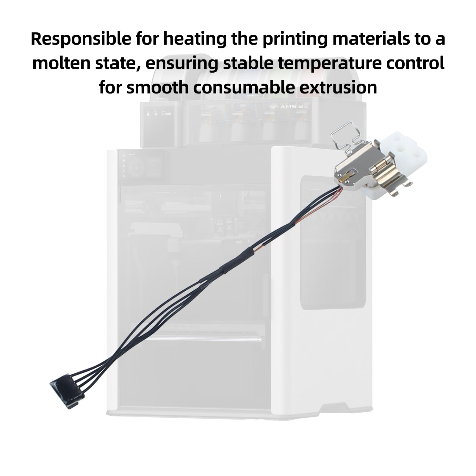 BCZAMD Prawy zespół grzewczy Hotend do Bambu-Lab H2D drukarka 3D, akcesoria do szybkiej wymiany części zamiennej z ceramicznym grzejnikiem Thermistorm i klipsem do cokołu montażowego