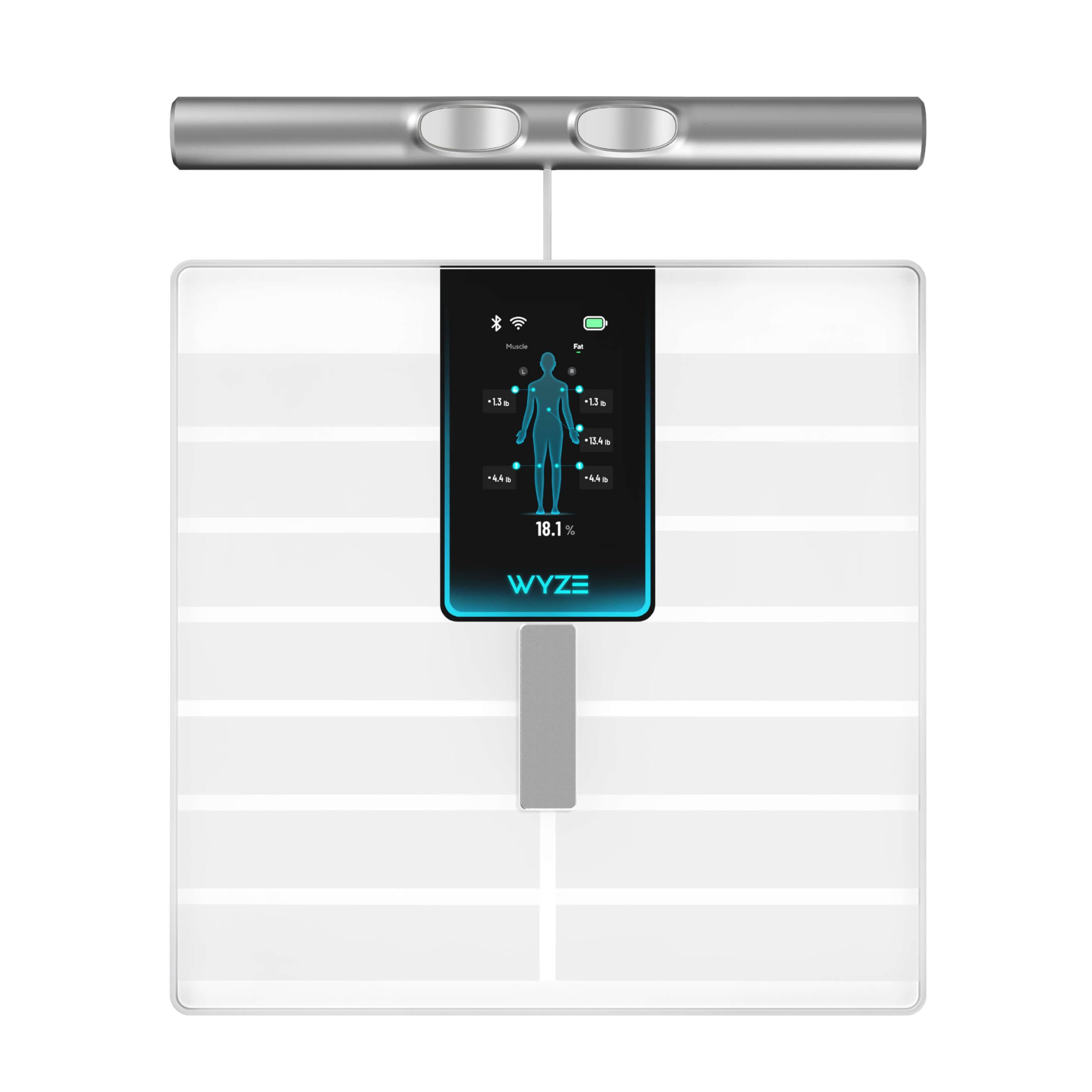 Photo 1 of Wyze Smart Scale Ultra BodyScan with Handle – Wi-Fi & Bluetooth Body Composition Scale for Weight, BMI, Body Fat, Muscle Mass, and Segmental Measurement, 400 lbs, White