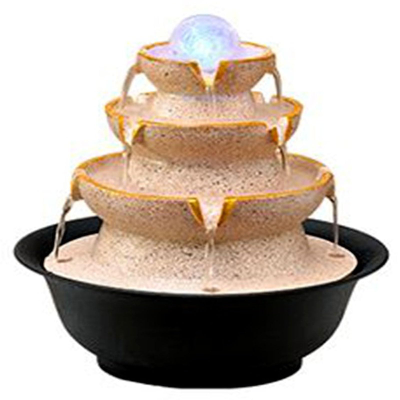 Fuente Decorativa de jardín, Fuente de Agua con Cascada, de Resina, con Efecto de Niebla, Bola de Cristal, Bomba de Agua, decoración para salón, Dormitorio, Oficina