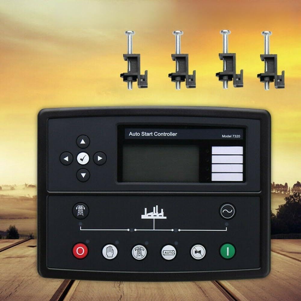 DSE7320 Generatore Diesel Auto Start Controller Modulo per ATS, ABS nero e pannello in metallo con display LCD, relè CC 15A, compatibile con sistemi Deep Sea