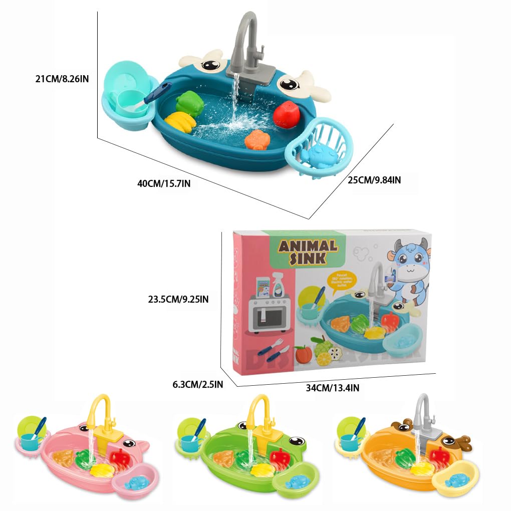 Zirkulierendes Wasser Küchenspülenspielzeug, lehrreich und unterhaltsam für Kinder, simulierte Küchenspüle ist einfach zusammenzubauen, Blau