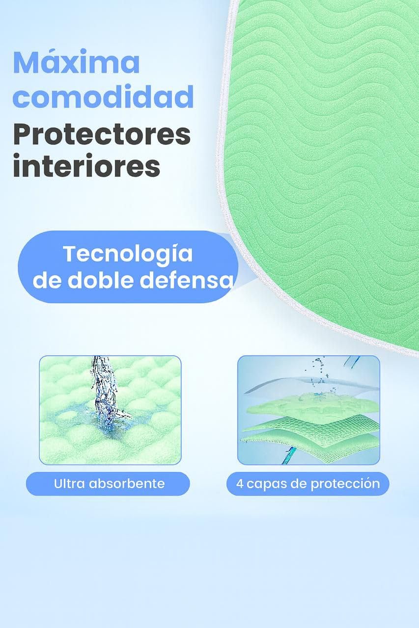 Empapadores Cama Adultos Lavables 90x75 cm con alas de 50 cm (Pack 2) - 4 Capas de protección - Reutilizables, Impermeables y Transpirables - Fabricados en España