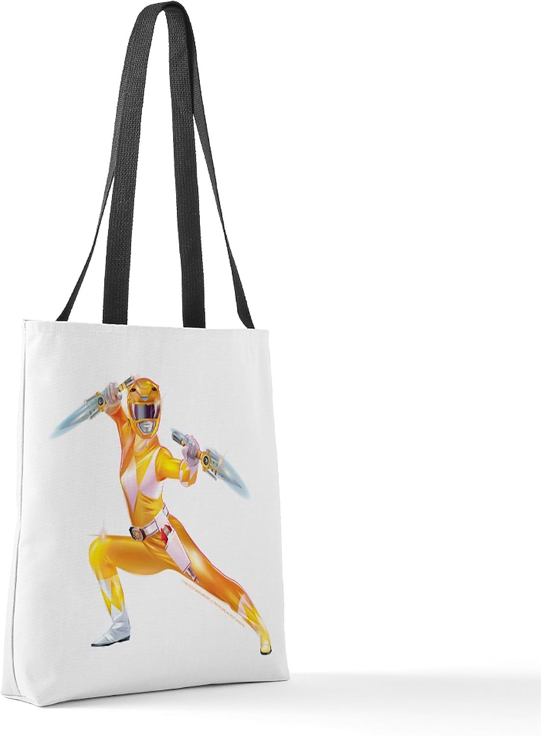 CafePress Power Rangers Yellow Ranger Pose Polyester Tote Ba Polyester Tote Bag 16"x16"