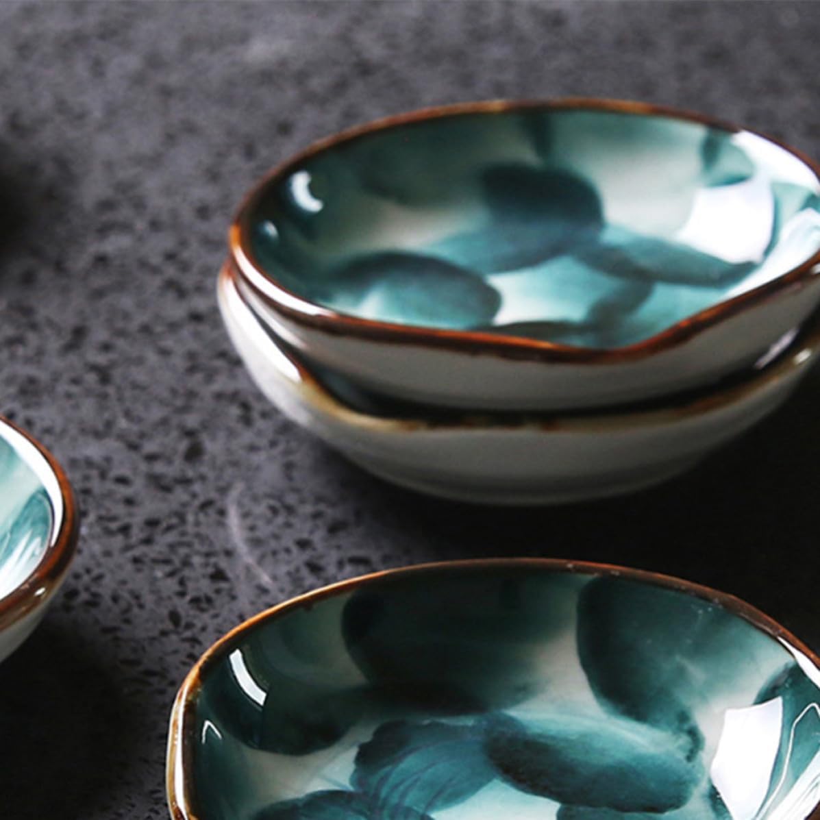 Alipis 2pcs Hand Painted Ceramic Side Dish Plate for Home Catering