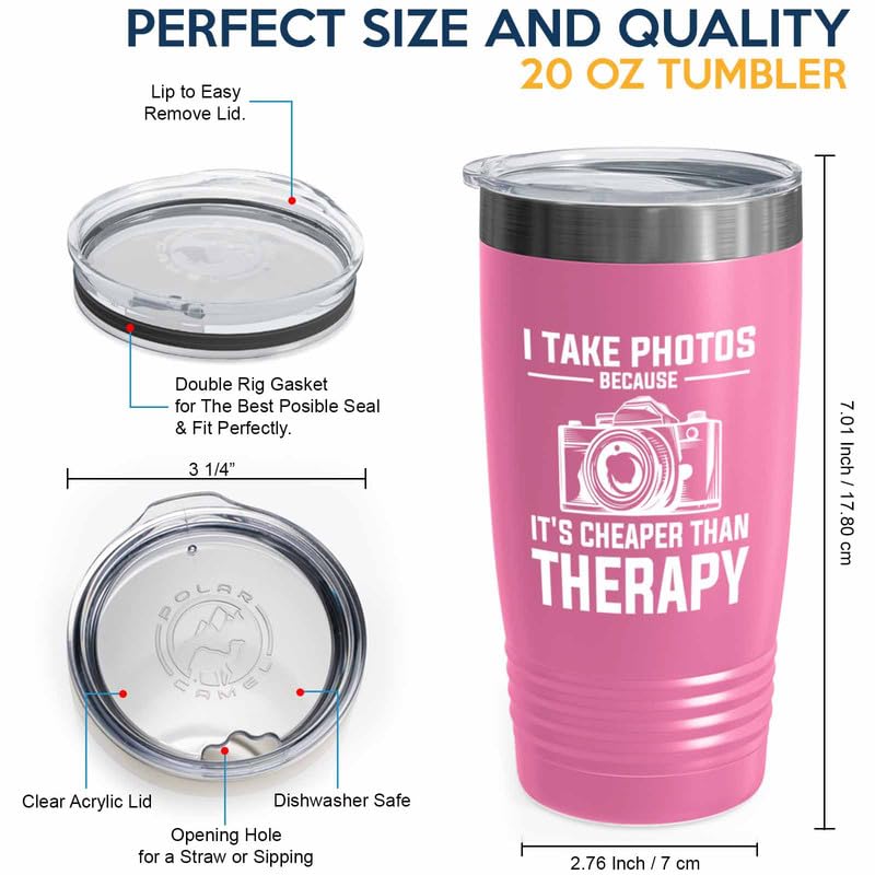 Taza Photographer Pink Edition Viking Tumbler 20oz miniatura 4