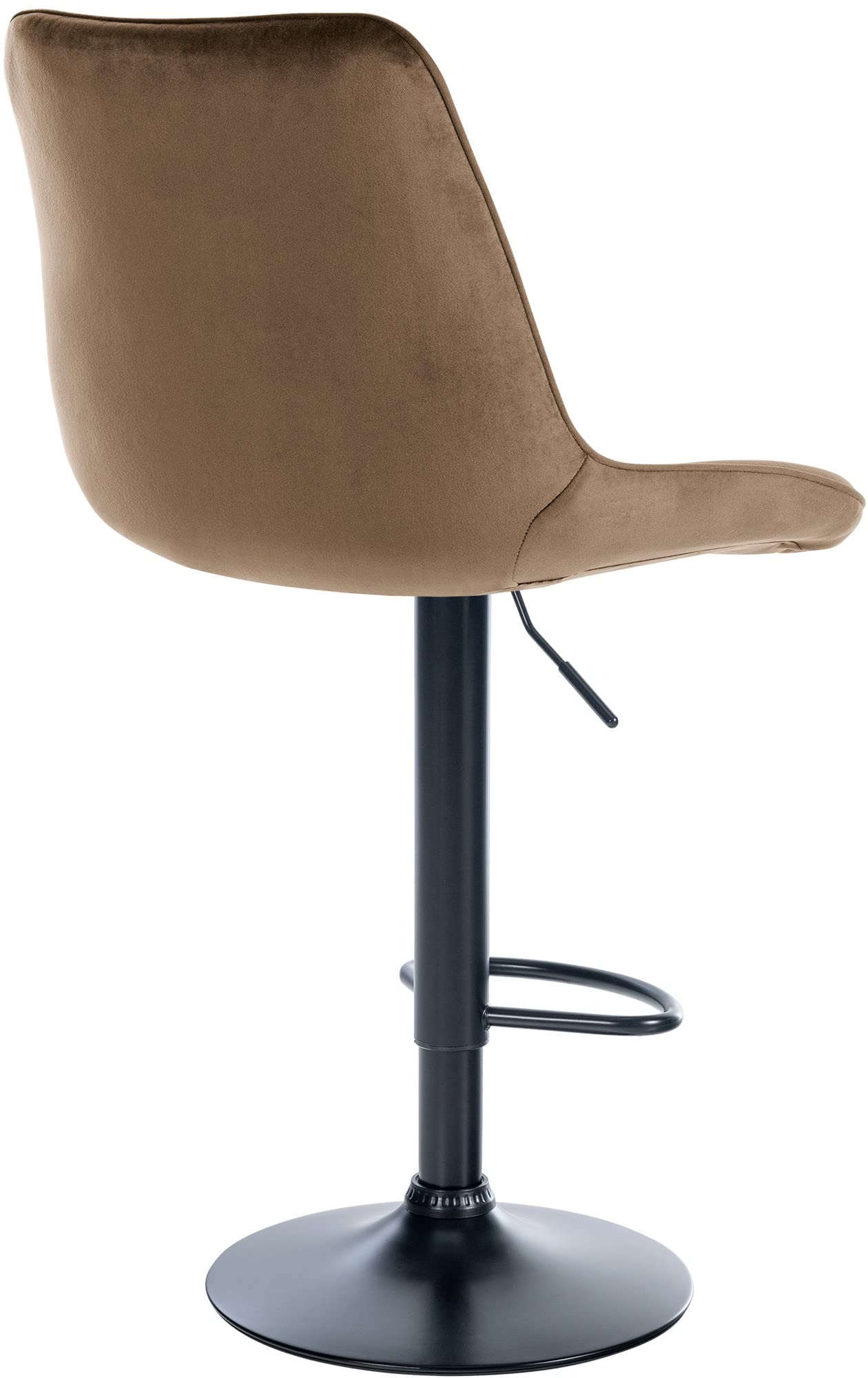 CLP Tabouret De Bar Toni En Velours I Chaise Haute De Bistrot Avec Repose-Pieds Hauteur Réglable Pivotant, Couleur:Bleu, Couleur Du Cadre:Noir