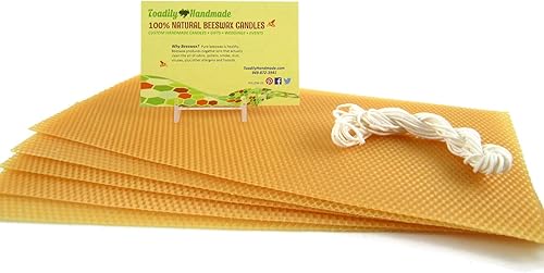 Haz tu propio kit de iniciación de velas de cera de abejas, incluye 5 hojas de panal de cera de abeja 100% de tamaño completo en oro y