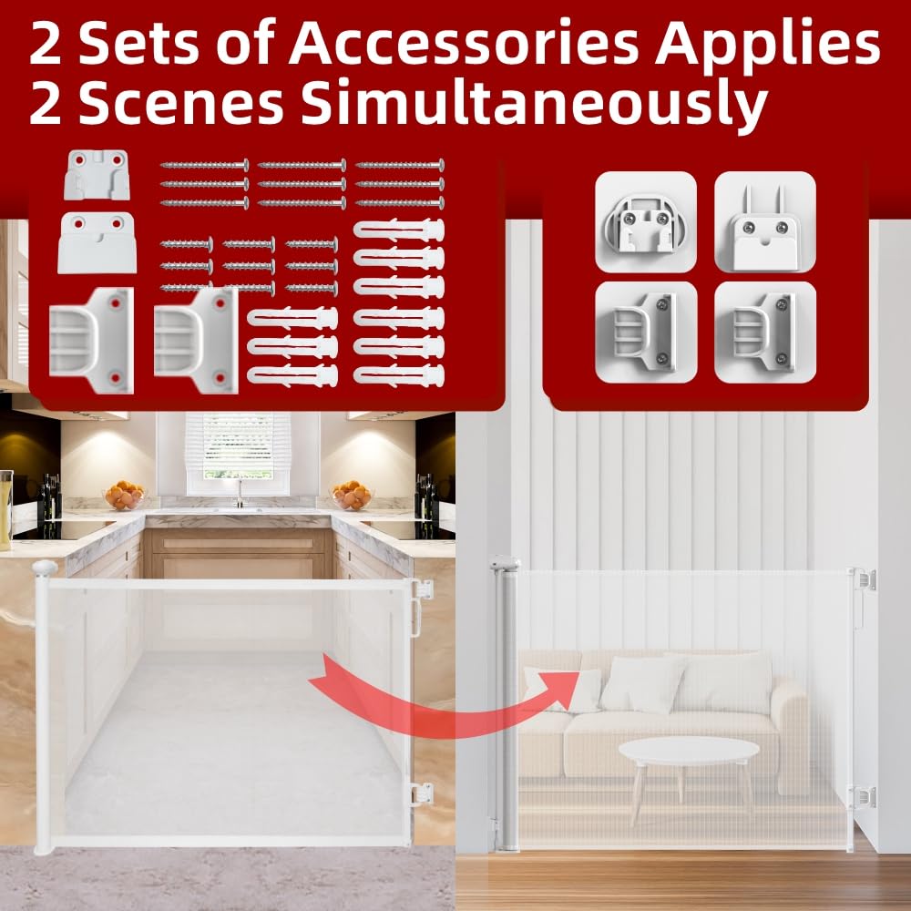 JUPISHOP No Drilling&Drilling Retractable Stair Gate for Baby and Dogs - Image 3