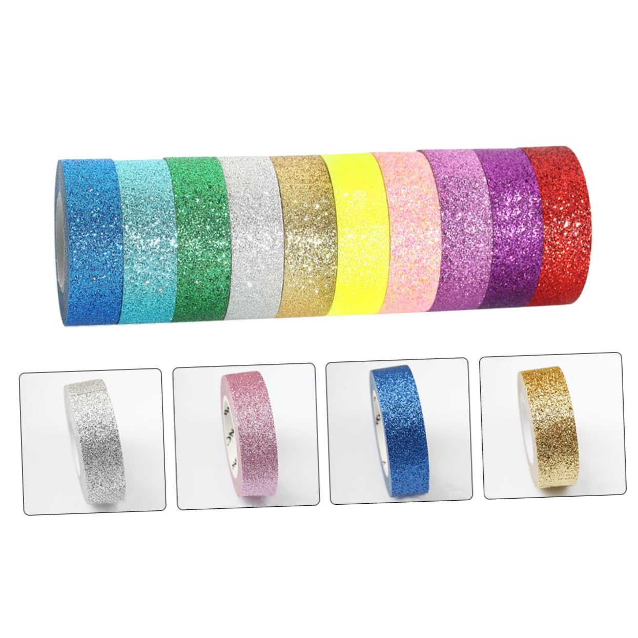 Holibanna 2 Sätze Glitzer Washi Tape Set Teiliges Dekorband für Scrapbooking und Diy Kunstprojekte und Glitzernd für und Kreative Gestaltung