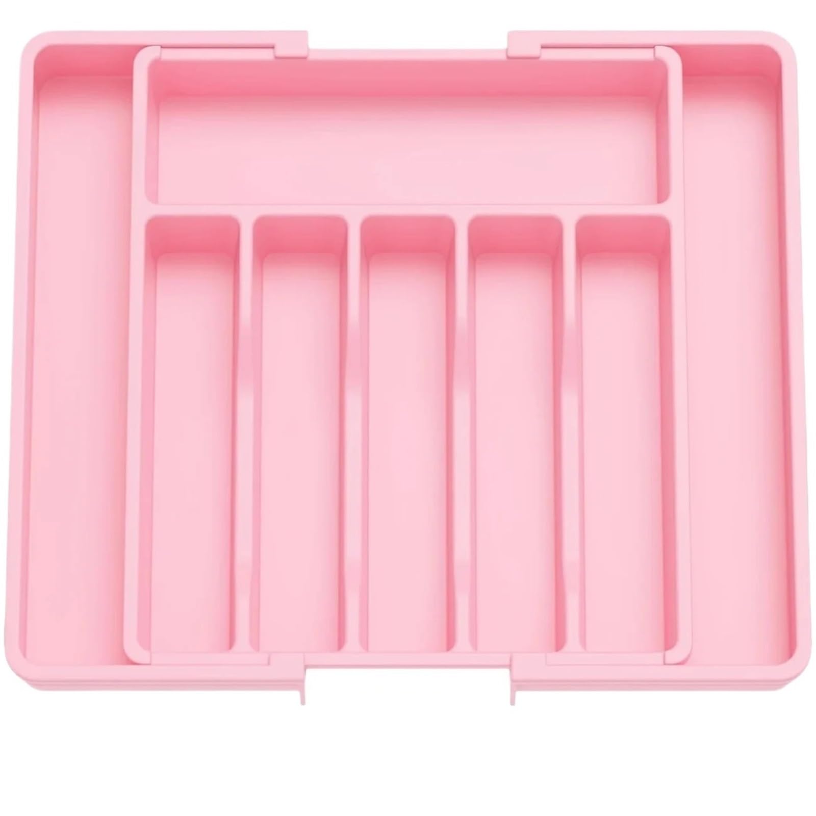 1 Stück mittelgroßer Besteckschubladen-Organizer, ausziehbarer Besteckkasten for die Küche, verstellbare Aufbewahrung for Löffel, Gabeln und Messer FüR LöFfel Und Gabeln(Pink)