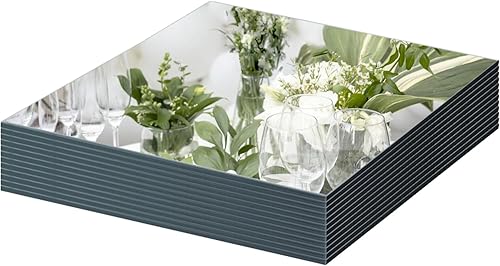 Mymonfif Centros de mesa de espejo cuadrado de 12 pulgadas, juego de 12 espejos para centros de mesa, placas de espejo de vidrio de 0.079 pulgadas,