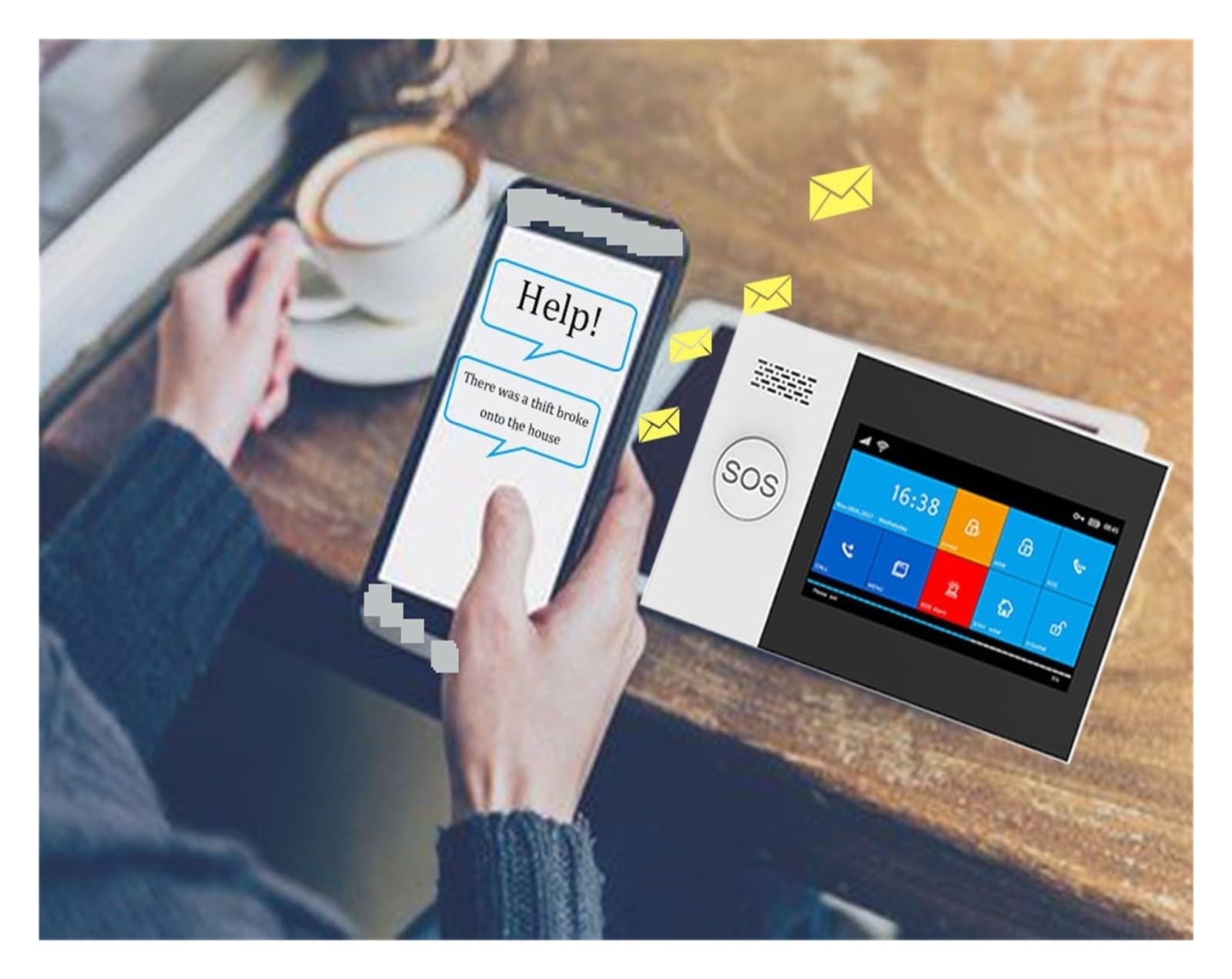 Sistema di Allarme di Sicurezza Domestica, Smart Alarm e gsm di Sicurezza Allarme Domestico Intelligente Full Touch da 4,3 Pollici con Mini Sirena Interna Wireless
