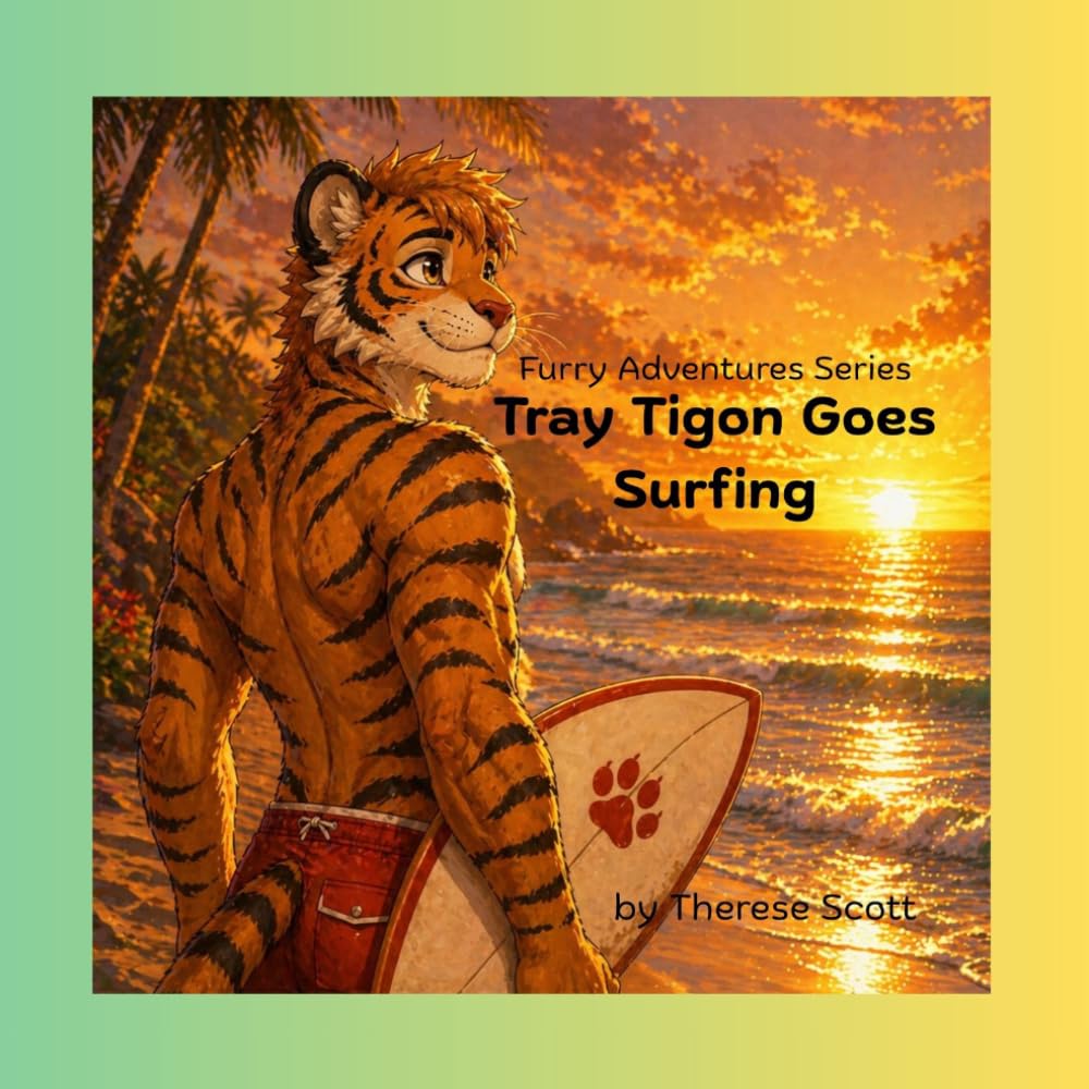 Tray Tigon Goes Surfing: “A Fun Ocean Adventure About Courage, Friendship and Trying Something New” (Furry Adventures)
