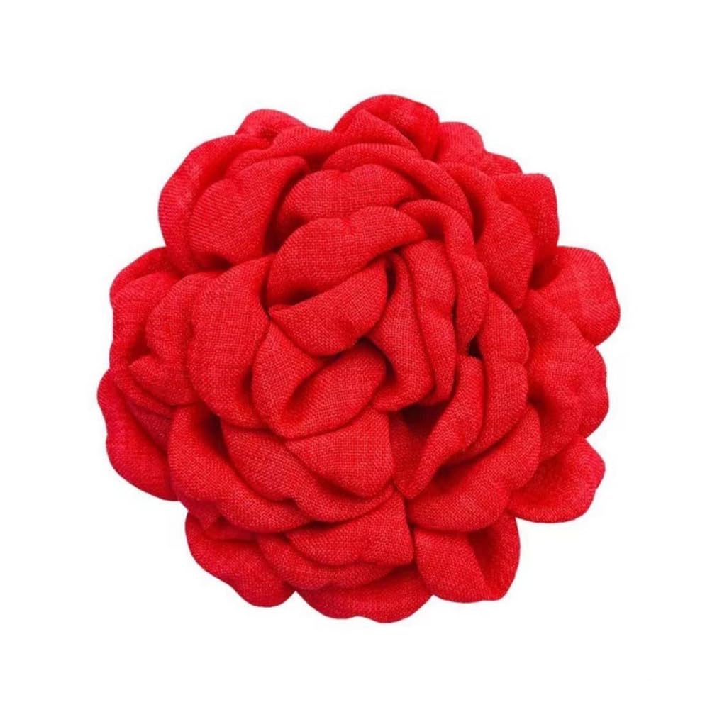 Red Rose Flower Hair Clip
