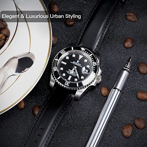 Image of OTTOODY Leather Watch Bands Quick Release, Elegant Top Grain Leather Watch Straps for Men & Women, Choice of Color & Width - 18mm, 19mm, 20mm, 21mm or 22mm Wristbands Bracelet for Watch & Smartwatch