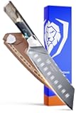 Dalstrong Santoku Knife - 7 inch - Valhalla Series - 9CR18MOV High Carbon Steel - Vegetable Knife - Celestial Resin & Wood Handle - Asian Cooking Knife - Premium Kitchen Knife Gift- w/Leather Sheath