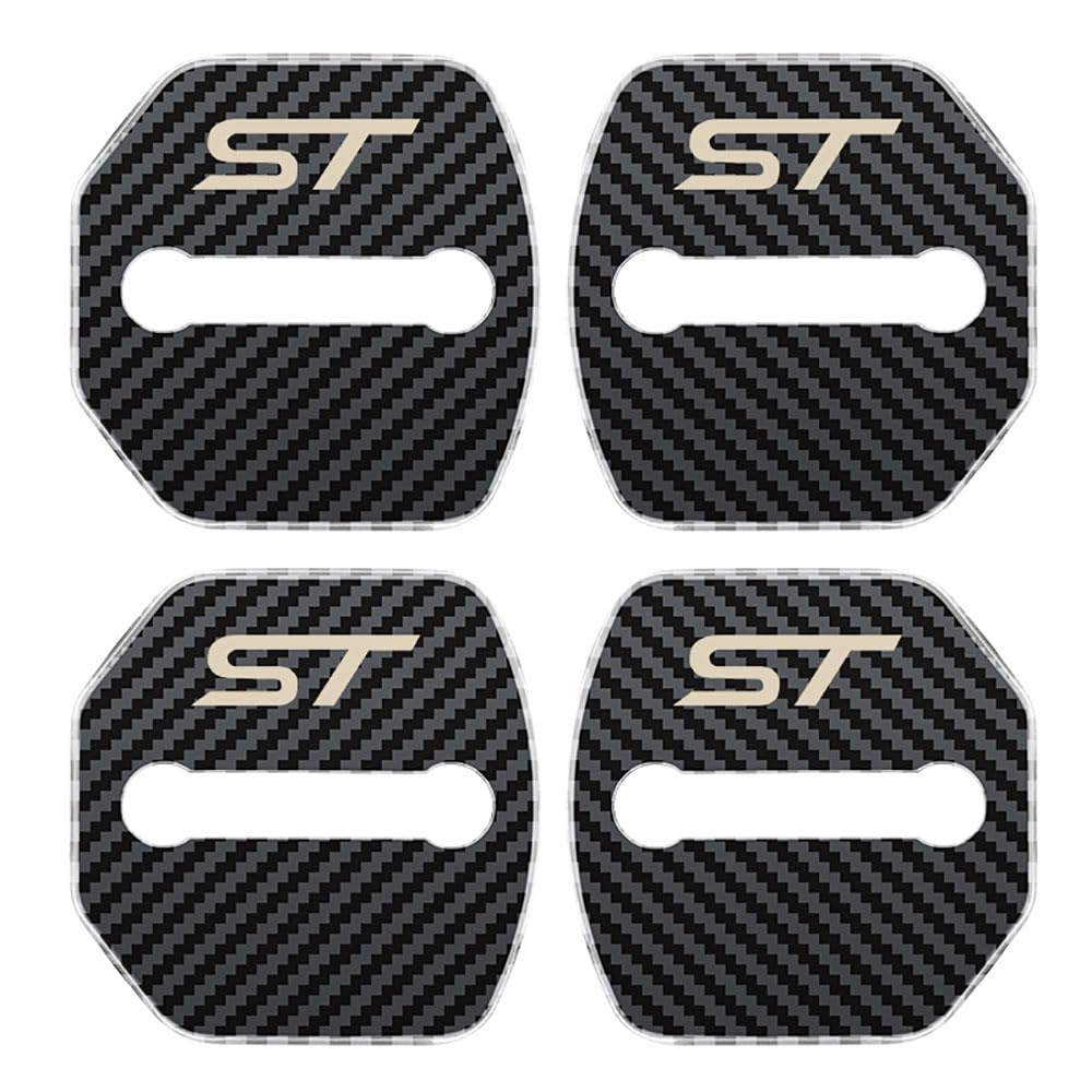 KAnduo 4PCS Car Door Lock Cover Guard Protector compatible with for Ford ST Fiesta Focus Edition Car KUGA Mondeo Ecosport,E