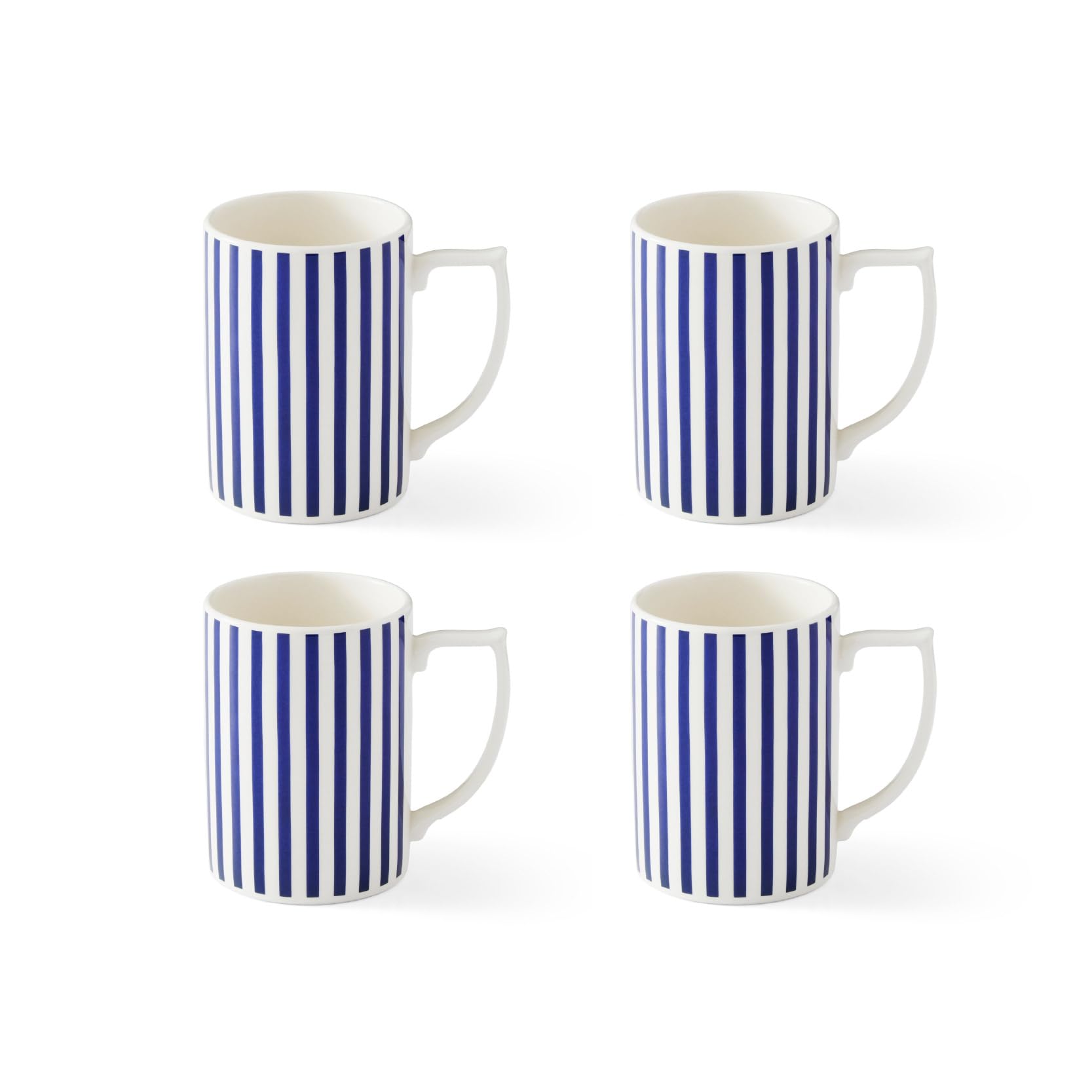 Spode Set Of 4 Steccato Narrow Stripe Mugs Unisex Blue