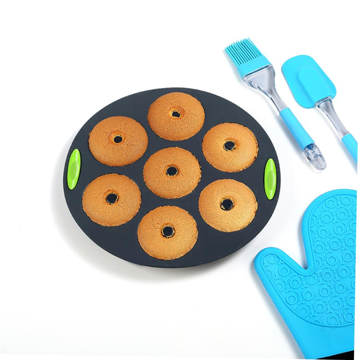 UKCOCO Kit de Moldes de Silicona para Repostería 5 Piezas, Molde para Pastel DIY Resistente a Altas Temperaturas, Color Gris, Apto para Horno y Refrigerador, Adecuado para Cocina Casera