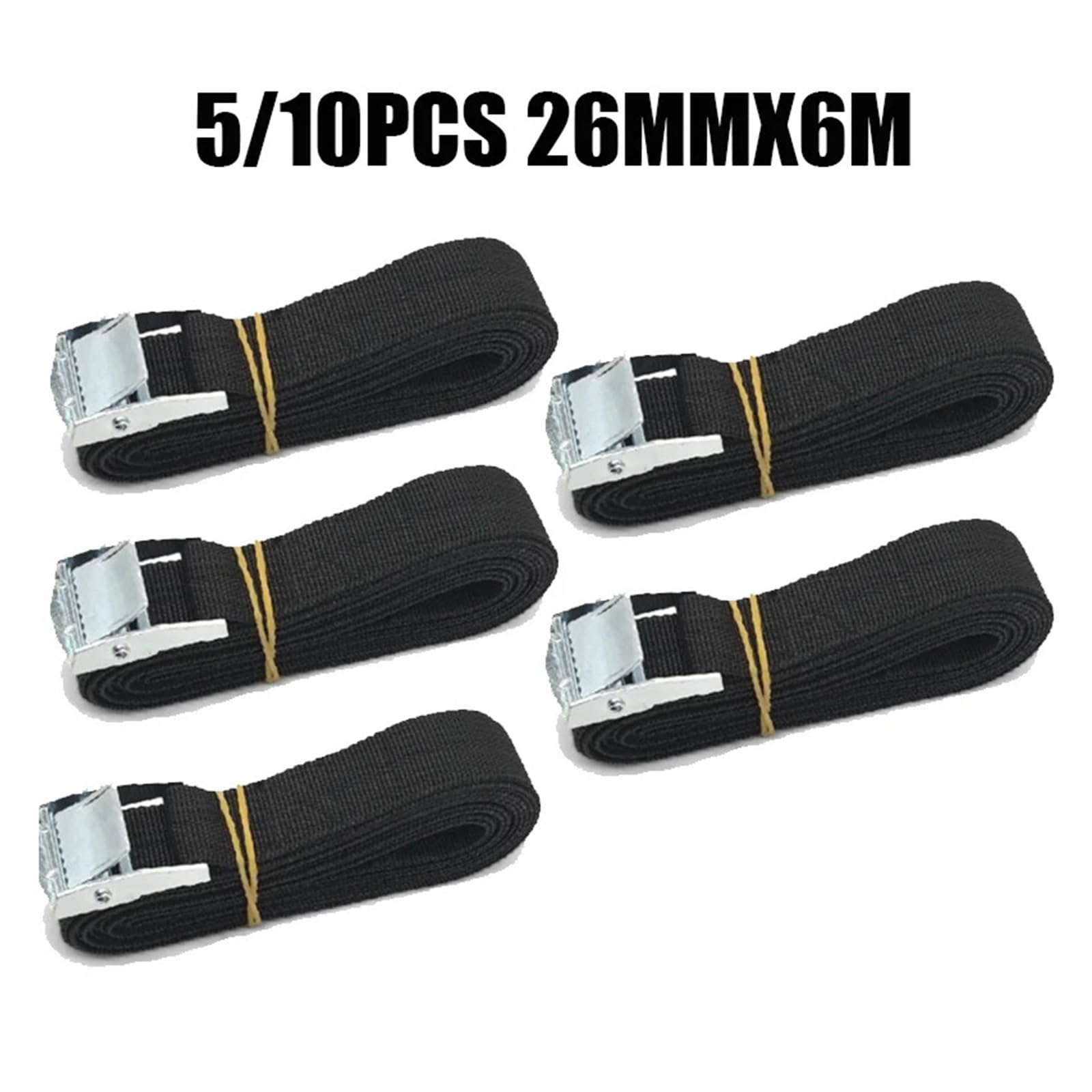 cinchas de Amarre 5/10 Piezas 6M Hebilla cinturón de Amarre Correas Carga for Coche Motocicleta Bicicleta con Cuerda Remolque Metal Fuerte trinquete Lugga(10pcs)