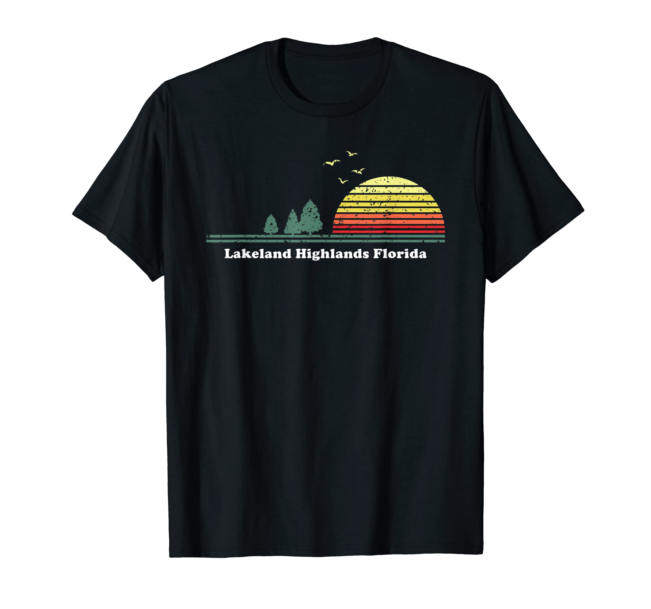Vintage Lakeland Highlands, Florida Sunset Souvenir Print T-Shirt