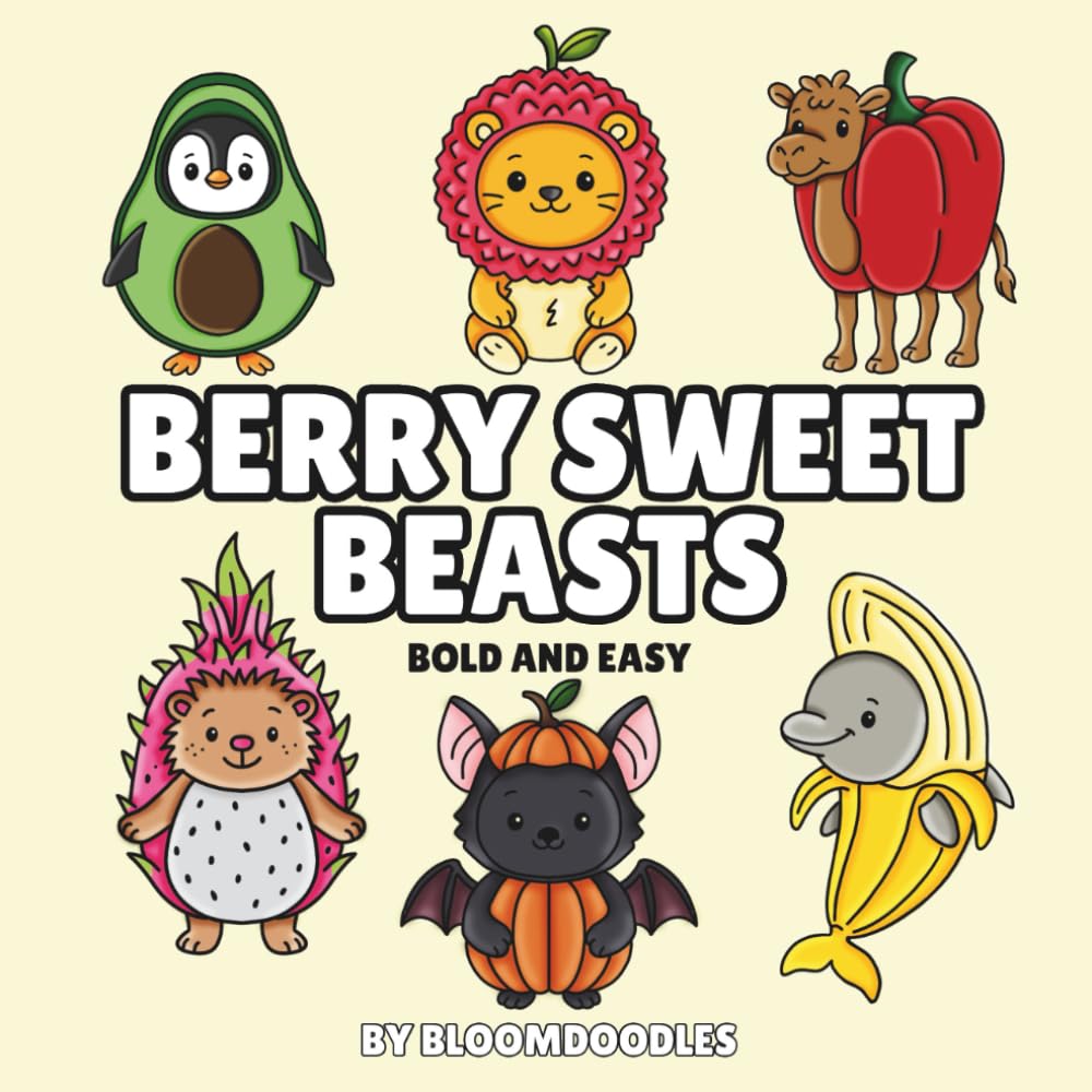 Berry Sweet Beasts: Bold and easy Colouring book
