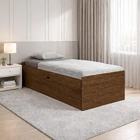 Cama Box Baú Solteiro 0,88 MDF Reforçada Framar Malbec
