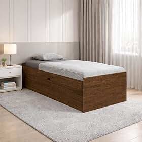 Cama Box Baú Solteiro 0,88 MDF Reforçada Framar Malbec