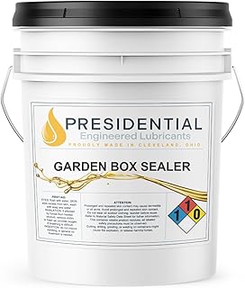 Presidential Garden Box Sealer – Mineral Based Wood Sealant for Raised Garden Beds and Planters – Non Toxic – Low Odor – Reduces Weathering – Enhances Natural Appearance – Made in USA (5 Gallon)