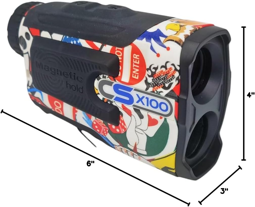 Rangefinder with Slope Switch, Hydro-Graphic Art Patterns, Magnetic, 700 Yards Laser Golfing Range Finder, Cart Magnet, Flag Locking Vibration, 7X Magnification