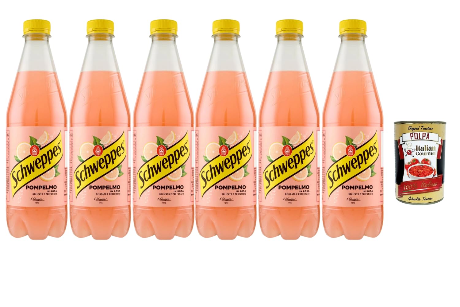 Italian Gourmet Getränke Set 6×1 L – Erfrischendes Pink-Grapefruit-Getränk, fruchtig & spritzig, ideal gekühlt genießen, Vorratspack für Familie + Italian Gourmet Polpa