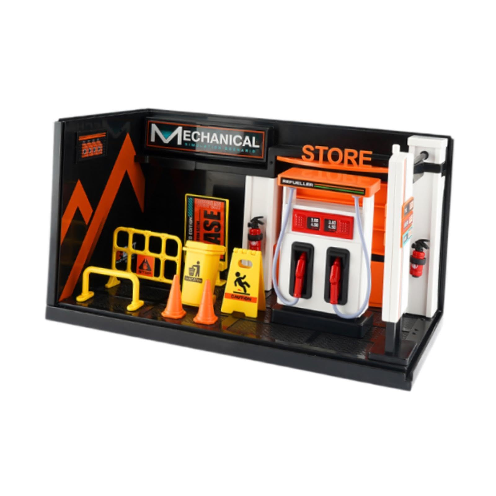 Diorama in 1/24, Modello di Garage per Auto, Simulazione di Scenario, Modello in Metallo Pressofuso, Scena di Garage per Tavolo di Sabbia, Colle, con Macchina per Olio