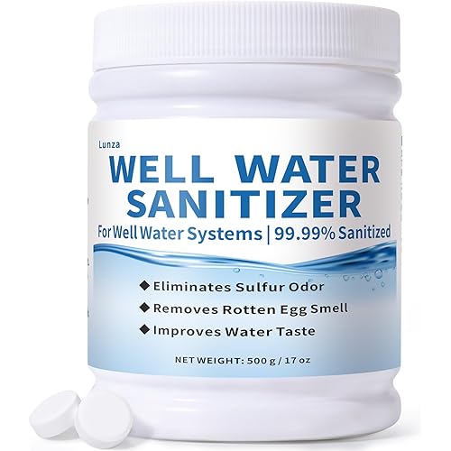 Lunza Well Water Sanitizer Kit – 99.99% Well Cleaning Strength | Removes Sulfur Odors, Rotten Egg Smells & Iron Buildup | Non-Toxic, Food-Grade Safe | Ideal for Shallow and Deep Wells